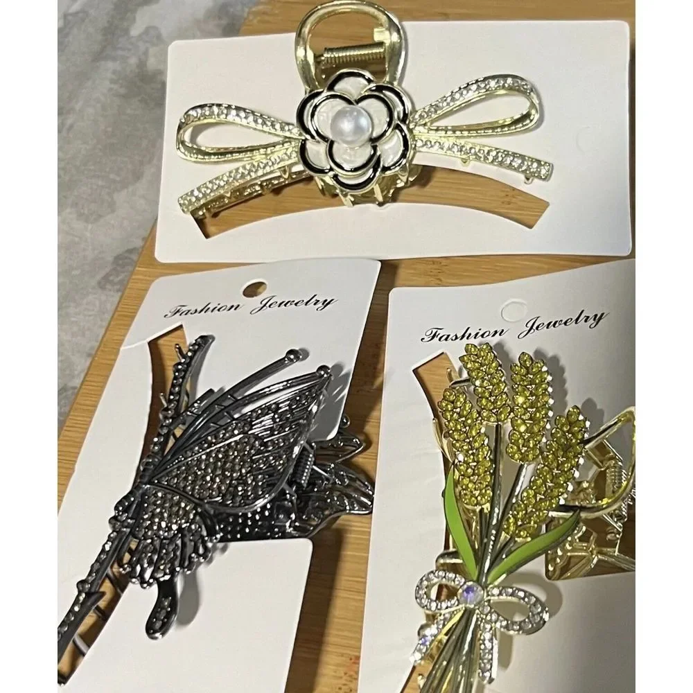 Set Of 3 Beautiful‎ High Quality Metal Claw Hair Clips